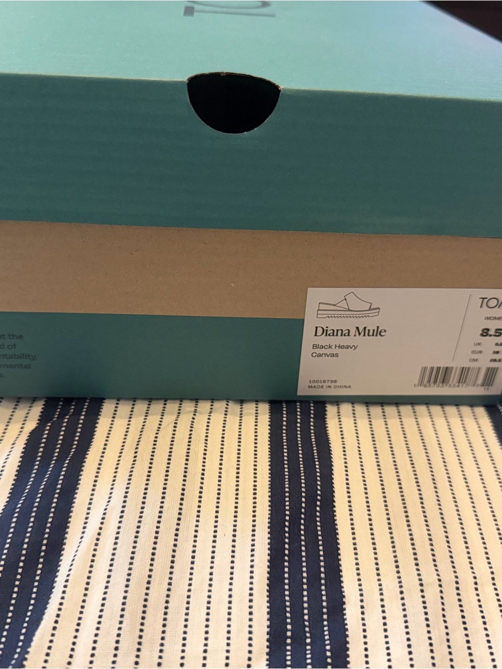 TOMS Black Canvas Diana Mule - Picture 2 of 2